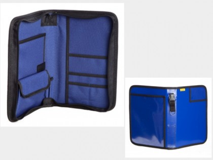 Dokumententasche, Fahrtenbuchtasche, Organizer, DIN A5, Hochformat, abwaschbar, blau