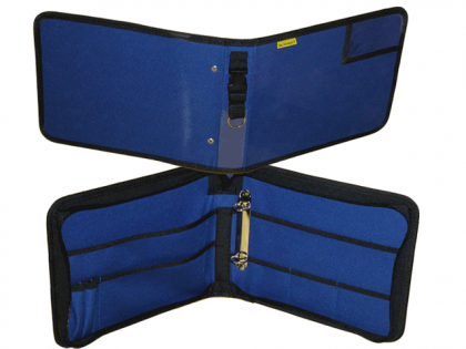 Dokumententasche, Fahrtenbuchtasche, Organizer, DIN A5 Querformat, blau