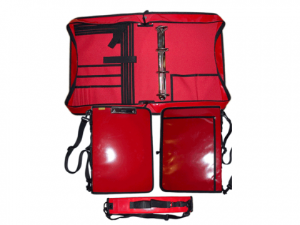 Dokumententasche, Einsatzleitertasche, Ordner, Hefter, Hochformat, DIN A4, ca.7cm R�ckenbreite, rot