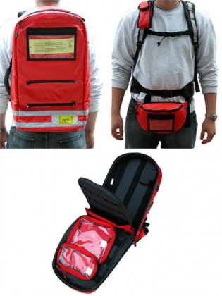 Notfallrucksack, Typ Anatom, WasserStopp, leer, rot, ca. H60xB40xT20cm