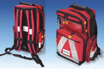 Notfallrucksack, gro�, leer, rot, wasserabweisend, ca 45x37x25cm