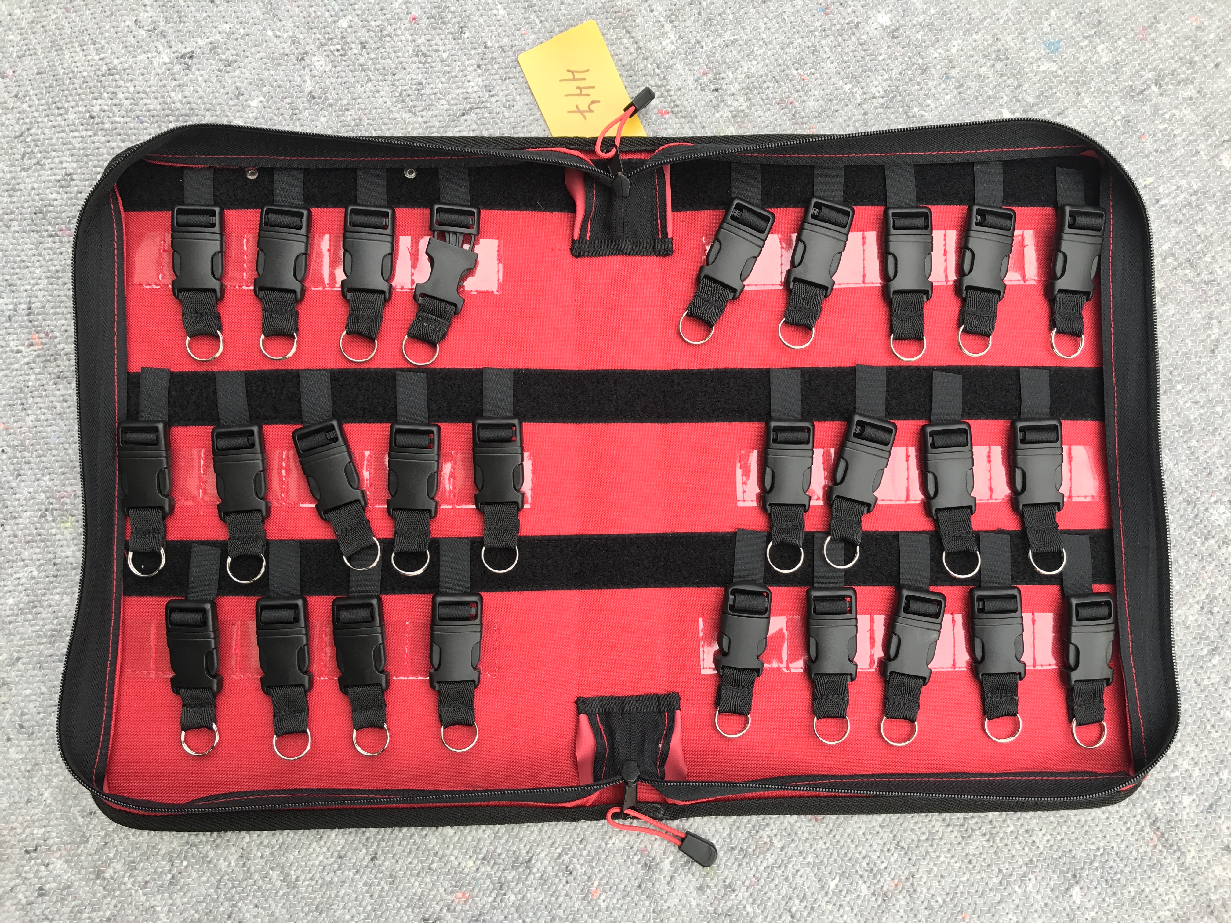Schlüsseltasche 27, Einsatzleitertasche, Wachdiensttasche, Sicherheitsdiensttasche, DIN A4, rot , abwaschbar,